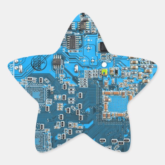 Printed Circuit Assembly PCB Blue Circuit Board Star Sticker (Front)