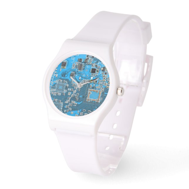 Printed Circuit Assembly PCB Blue Circuit Board Watch (Angle)