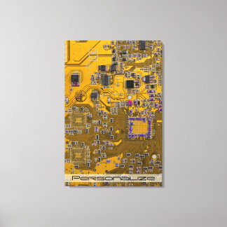 Printed Circuit Assembly PCB Circuit Board Orange Canvas Print