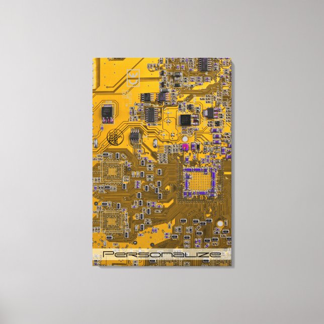 Printed Circuit Assembly PCB Circuit Board Orange Canvas Print (Front)