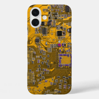 Printed Circuit Assembly PCB Circuit Board Orange iPhone 16 Plus Case