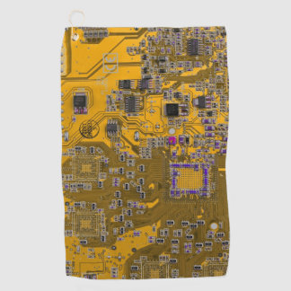 Printed Circuit Assembly PCB Circuit Board Orange Golf Towel