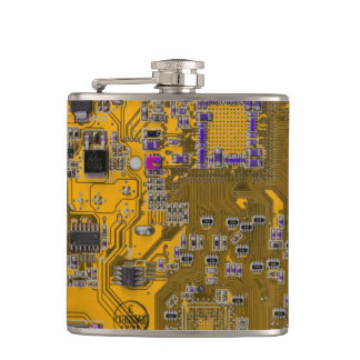 Printed Circuit Assembly PCB Circuit Board Orange Hip Flask