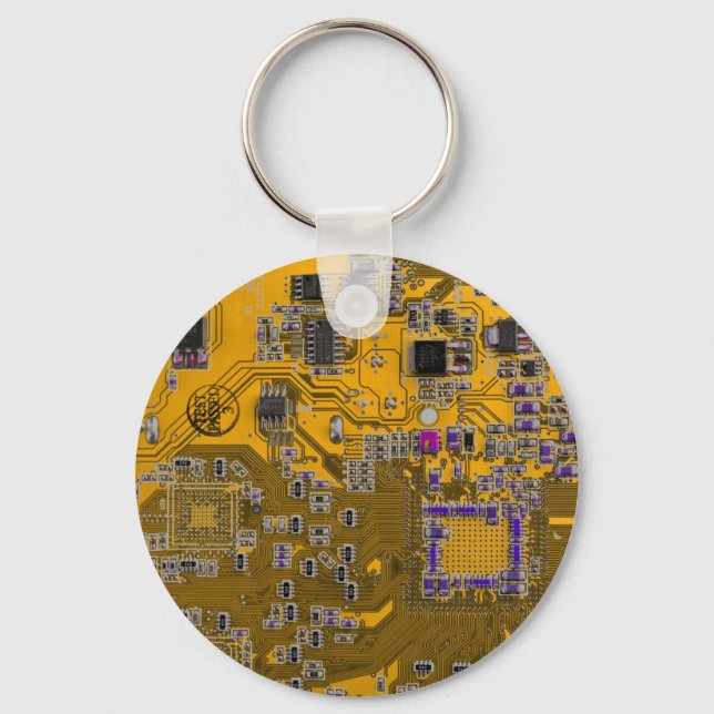 Printed Circuit Assembly PCB Circuit Board Orange Key Ring (Front)