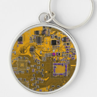 Printed Circuit Assembly PCB Circuit Board Orange Key Ring