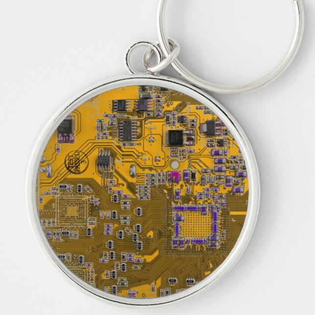 Printed Circuit Assembly PCB Circuit Board Orange Key Ring (Front)