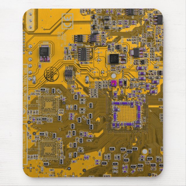 Printed Circuit Assembly PCB Circuit Board Orange Mouse Mat (Front)