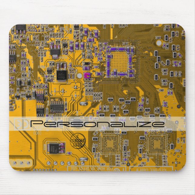 Printed Circuit Assembly PCB Circuit Board Orange Mouse Mat (Front)