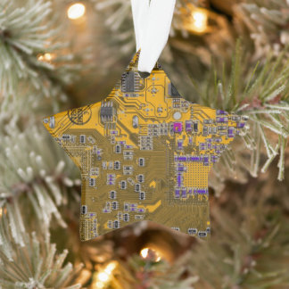 Printed Circuit Assembly PCB Circuit Board Orange Ornament