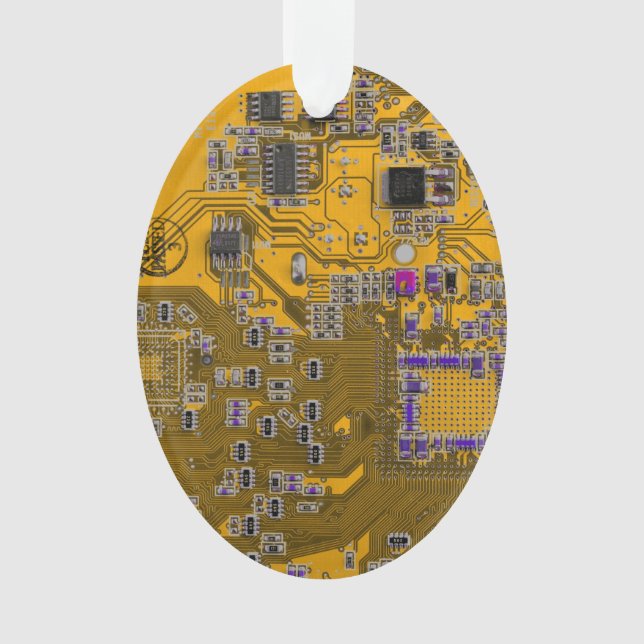 Printed Circuit Assembly PCB Circuit Board Orange Ornament (Front)