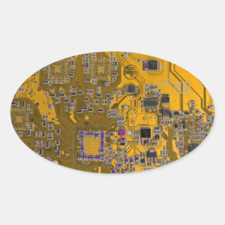 Printed Circuit Assembly PCB Circuit Board Orange Oval Sticker