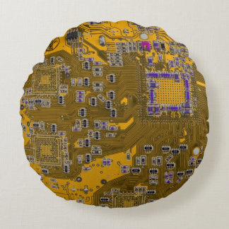 Printed Circuit Assembly PCB Circuit Board Orange Round Cushion