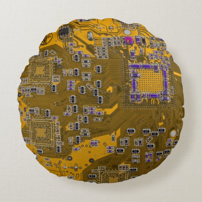 Printed Circuit Assembly PCB Circuit Board Orange Round Cushion (Front)