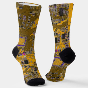 Printed Circuit Assembly PCB Circuit Board Orange Socks