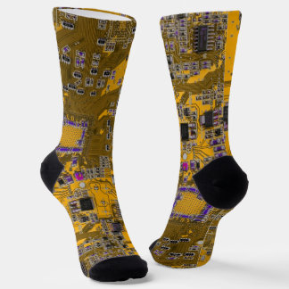 Printed Circuit Assembly PCB Circuit Board Orange Socks