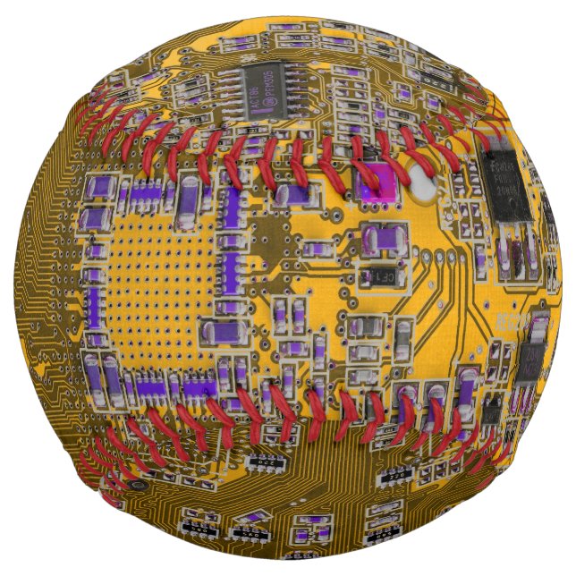 Printed Circuit Assembly PCB Circuit Board Orange Softball (Front)