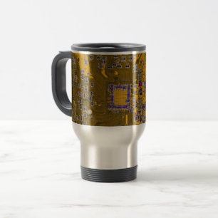 Printed Circuit Assembly PCB Circuit Board Orange Travel Mug