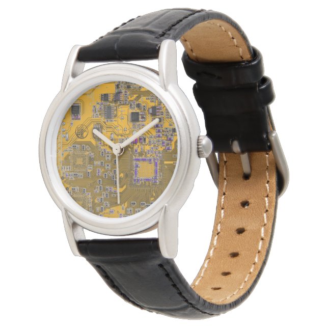 Printed Circuit Assembly PCB Circuit Board Orange Watch (Angled)