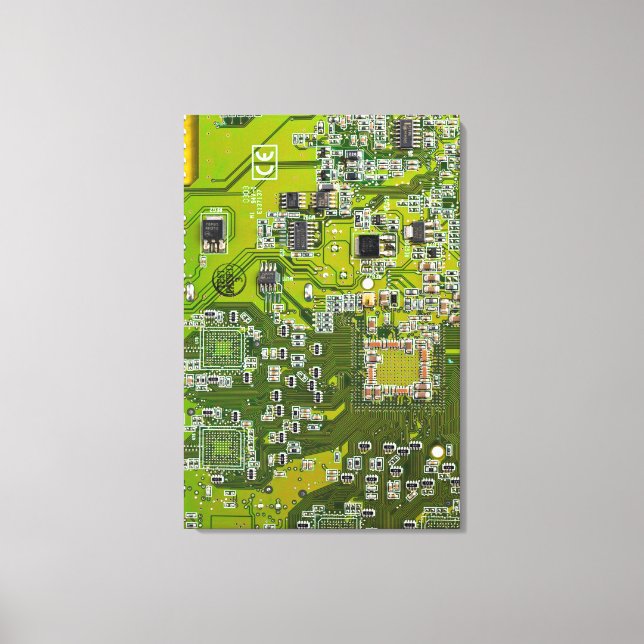 Printed Circuit Assembly PCB Green Circuit Board 2 Canvas Print (Front)