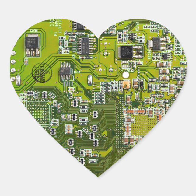 Printed Circuit Assembly PCB Green Circuit Board 2 Heart Sticker (Front)
