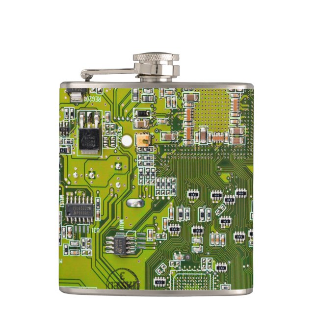Printed Circuit Assembly PCB Green Circuit Board 2 Hip Flask (Front)