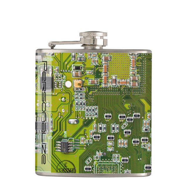 Printed Circuit Assembly PCB Green Circuit Board 2 Hip Flask (Front)
