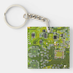 Printed Circuit Assembly PCB Green Circuit Board 2 Key Ring