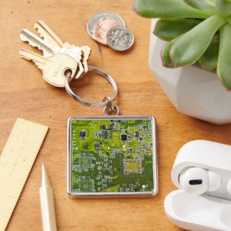 Printed Circuit Assembly PCB Green Circuit Board 2 Key Ring