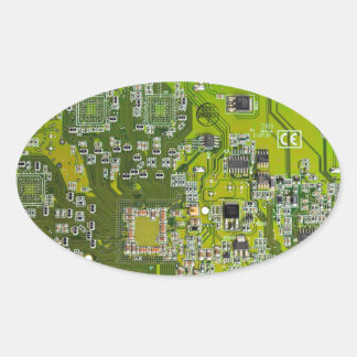Printed Circuit Assembly PCB Green Circuit Board 2 Oval Sticker