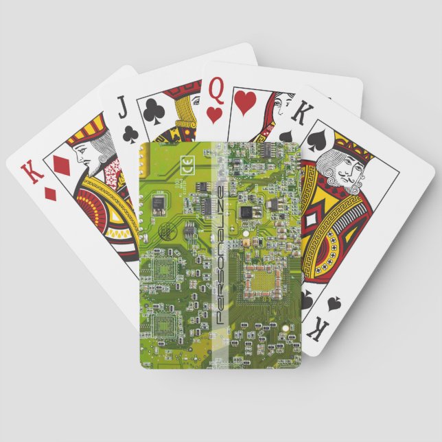 Printed Circuit Assembly PCB Green Circuit Board 2 Playing Cards (Back)