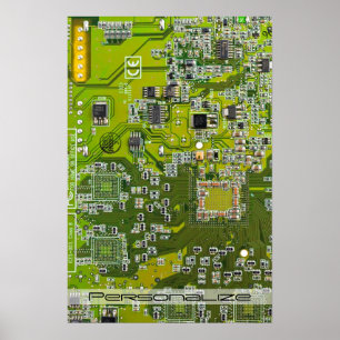 Printed Circuit Assembly PCB Green Circuit Board 2 Poster