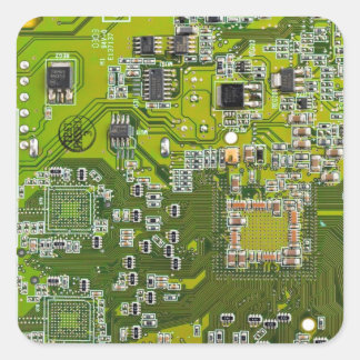 Printed Circuit Assembly PCB Green Circuit Board 2 Square Sticker