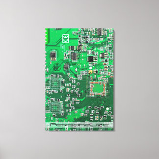 Printed Circuit Assembly PCB Green Circuit Board Canvas Print