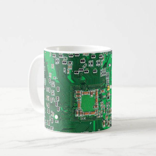Printed Circuit Assembly PCB Green Circuit Board Coffee Mug (Front Left)