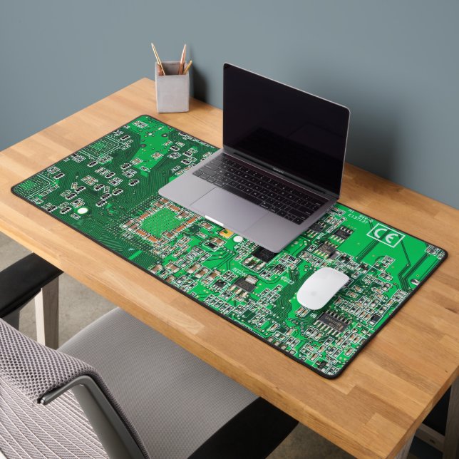 Printed Circuit Assembly PCB Green Circuit Board Desk Mat (Office 2)