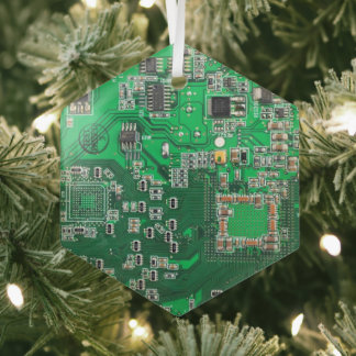 Printed Circuit Assembly PCB Green Circuit Board Glass Tree Decoration