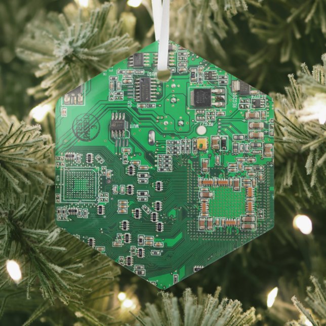 Printed Circuit Assembly PCB Green Circuit Board Glass Tree Decoration (Insitu)