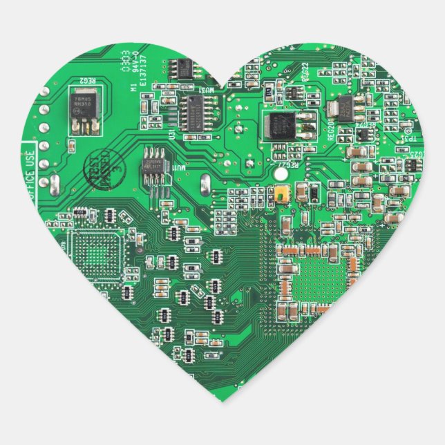 Printed Circuit Assembly PCB Green Circuit Board Heart Sticker (Front)