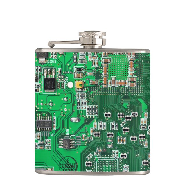 Printed Circuit Assembly PCB Green Circuit Board Hip Flask (Front)