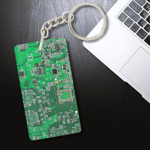 Printed Circuit Assembly PCB Green Circuit Board Key Ring