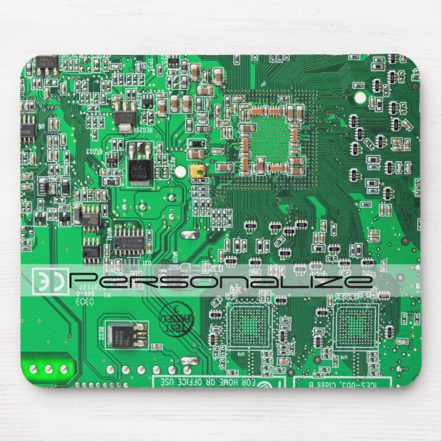 Printed Circuit Assembly PCB Green Circuit Board Mouse Mat (Front)