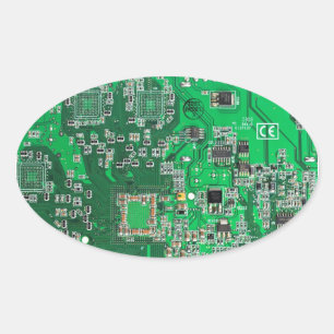 Printed Circuit Assembly PCB Green Circuit Board Oval Sticker