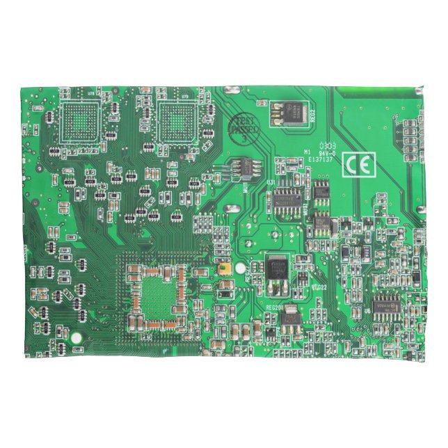 Printed Circuit Assembly PCB Green Circuit Board Pillowcase (Front)