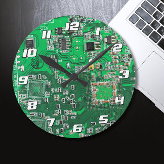 Printed Circuit Assembly PCB Green Circuit Board Round Clock