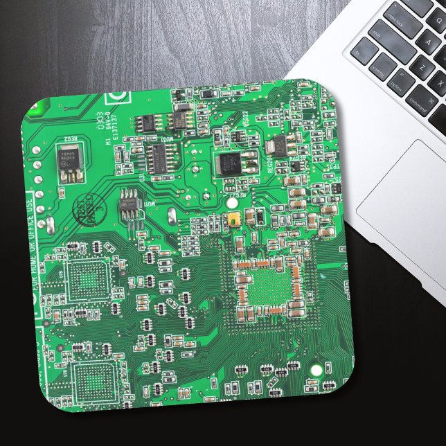 Printed Circuit Assembly PCB Green Circuit Board Square Sticker (Creator Uploaded)