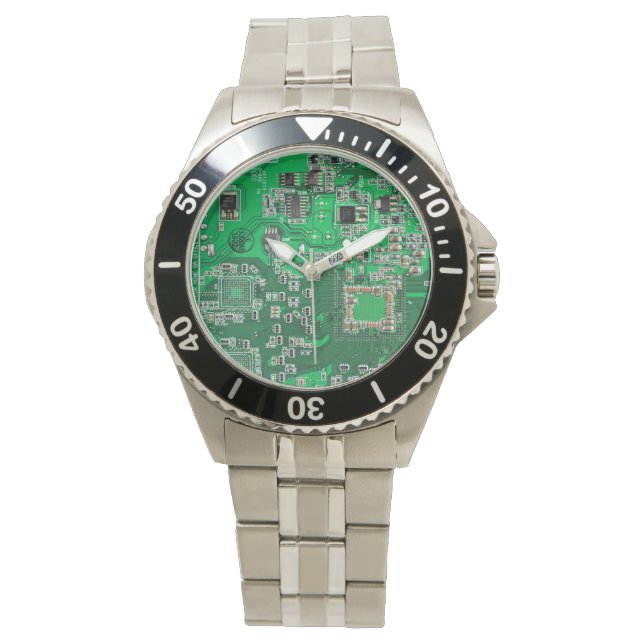 Printed Circuit Assembly PCB Green Circuit Board Watch (Front)