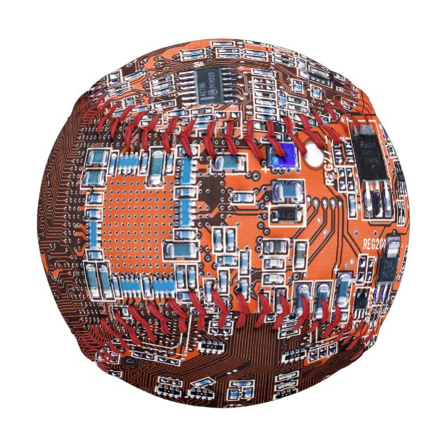 Printed Circuit Assembly PCB Orange Circuit Board Baseball (Front)