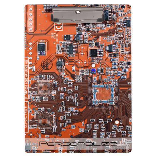Printed Circuit Assembly PCB Orange Circuit Board Clipboard (Front)