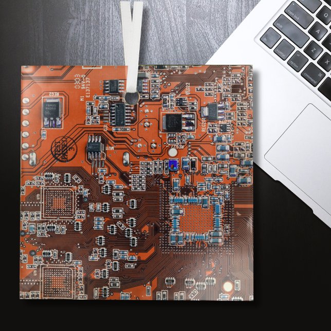Printed Circuit Assembly PCB Orange Circuit Board Glass Tree Decoration (Creator Uploaded)