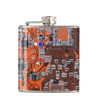 Printed Circuit Assembly PCB Orange Circuit Board Hip Flask